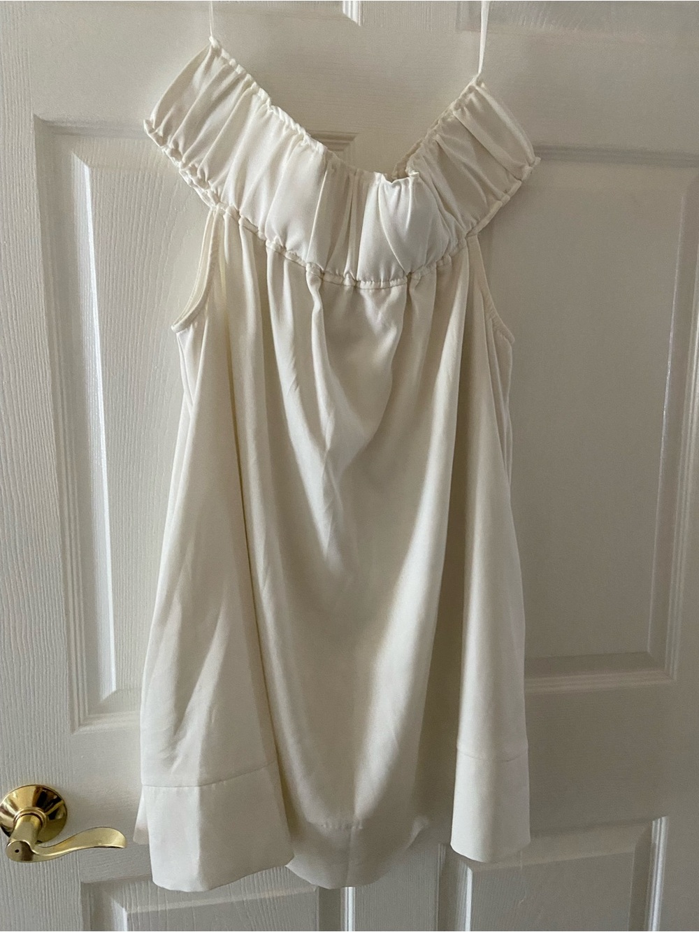 Loveriche Off White Off-Shoulder Lined Dress - Large